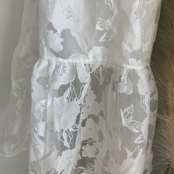 ❤️ Lulus Feeling Like Forever White Jacquard Organza Lace-Up Midi Dress - Picture 6 of 16